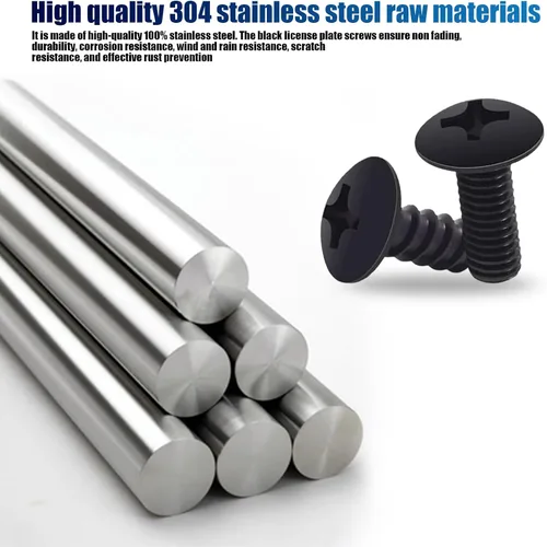 Vista 3 de Juego de 8 tornillos para matrícula, kit de tornillos de acero inoxidable para matrícula, tornillos para marco de matrícula, para sujetar el soporte