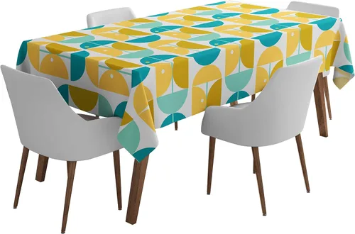 Vista 34 de Mantel cuadrado para interiores y exteriores de 58 x 58 pulgadas, mantel cuadrado impermeable para mesa de patio, manteles de primavera/verano