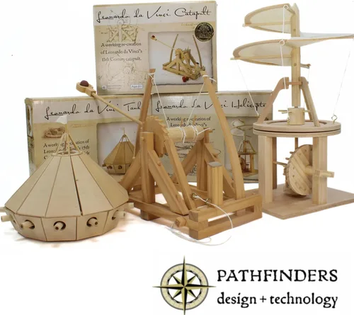Vista 6 de Modelo de máquina voladora de Leonardo da Vinci Pathfinders, juego con modelo de madera