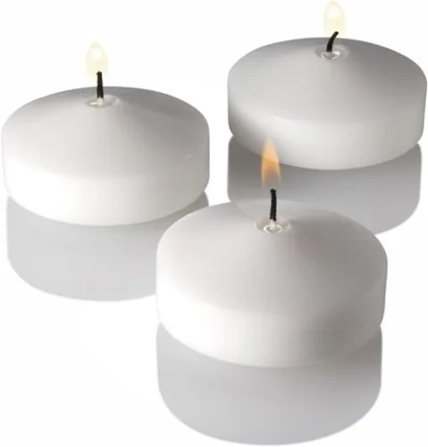 Vista 3 de Richland® Juego de 24 velas flotantes blancas de 2 pulgadas