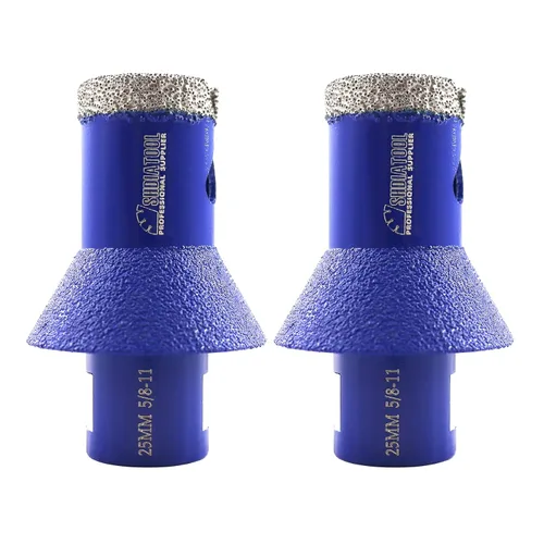Vista 13 de SHDIATOOL Brocas de núcleo de perforación de diamante, sierra de agujero de 1 pulgada para azulejos de porcelana para biselado biselado mármol