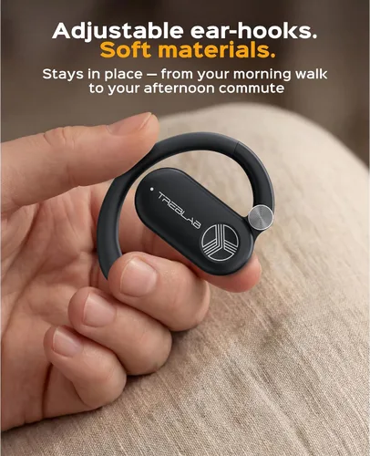 Vista 3 de TREBLAB X-Open - Auriculares inalámbricos True Open Ear de oído abierto, comodidad ligera, ajuste detrás de la oreja, sonido envolvente, micrófono