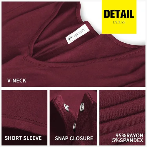 Vista 14 de LAOLASI Body con cuello en V para mujer, ajustado, casual, extensor