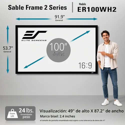 Vista 7 de Pantalla de proyección de marco fijo CineWhite, SableFrame 2