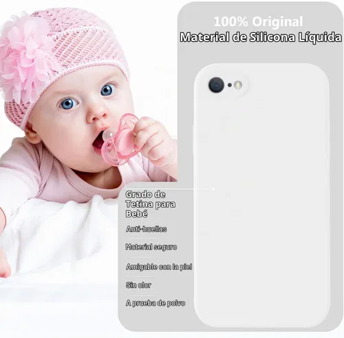 Vista 7 de Vooii Funda para iPhone SE 2022/3rd/2020, iPhone 8/7, silicona líquida mejorada con [bordes planos] [protección de cámara]