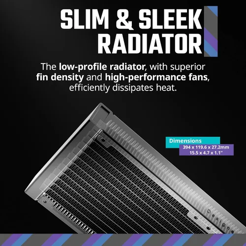 Vista 10 de Cooler Master 360 Atmos Enfriador líquido AIO de circuito cerrado impulsado por el rendimiento, R9 Ultra 9, bomba aRGB de doble cámara, radiador
