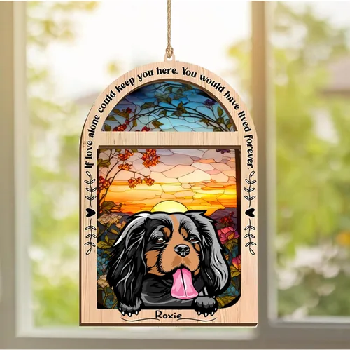 Vista 84 de LOVELYPOD Adorno de Navidad personalizado de sabueso afgano, atrapasoles con nombre, regalos de pérdida de mascotas, regalos para amantes