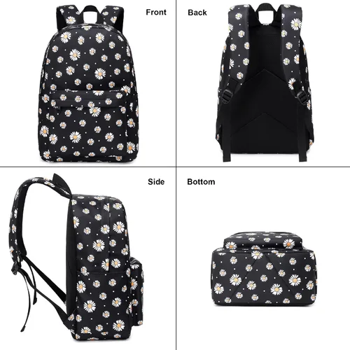 Vista 5 de Kouxunt Mochila escolar para niñas y mujeres, bolsas escolares, mochilas para computadora portátil, mochilas para niños, adolescentes y adultos