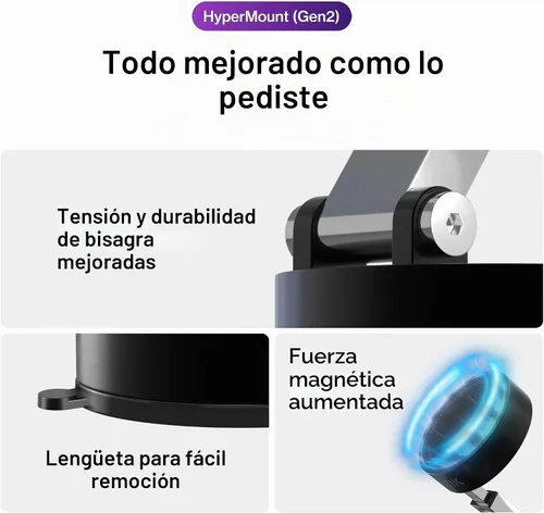 Vista 10 de Statik HyperMount® - Soporte magnético para teléfono, soporte magnético para teléfono con sellado al vacío, úsalo en superficies lisas, compatible