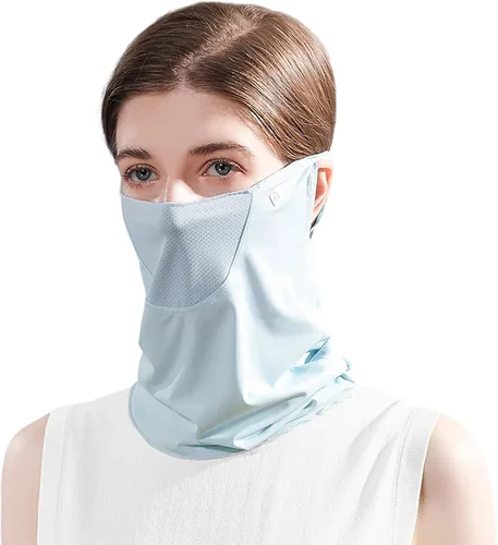 Vista 11 de Protección solar UV, polaina para el cuello, máscara facial refrescante para protección solar, pasamontañas transpirable, bandana para mujer