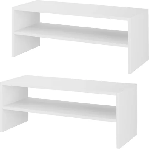 Vista 11 de Whitmor - Estante para zapatos apilable de madera con 2 estantes, nogal, 61 centímetros, paquete de 2