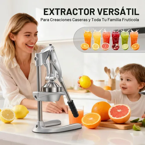 Vista 5 de Exprimidor manual, prensa de jugo de encimera de acero inoxidable para cítricos