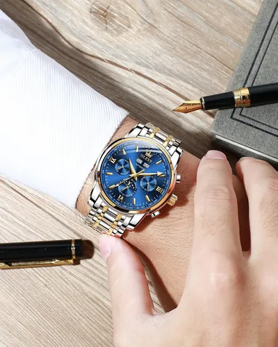 Vista 6 de OLEVS Relojes automáticos para hombre diseño de esqueleto Tourbillon cuerda automática reloj de pulsera de lujo fase lunar fecha impermeable