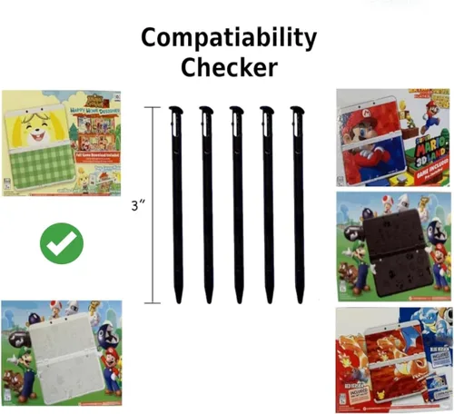Vista 2 de New 3DS Stylus Pen, Replacement Stylus Compatible with, New Nintendo 3DS Special Edition Versions (not XL) Stylus Pen 5 Pack (Black)