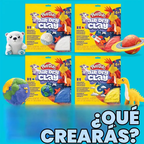 Vista 7 de Play-Doh Arcilla seca al aire, bolsa de arcilla azul de 5 onzas, suministros de arte, suministros de manualidades, herramientas y kit de arcilla