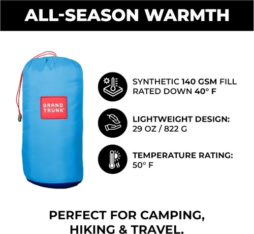 Vista 10 de Grand Trunk 360 ThermaQuilt Hamaca 3 en 1 Underquilt, manta y saco de dormir (azul/azul marino)