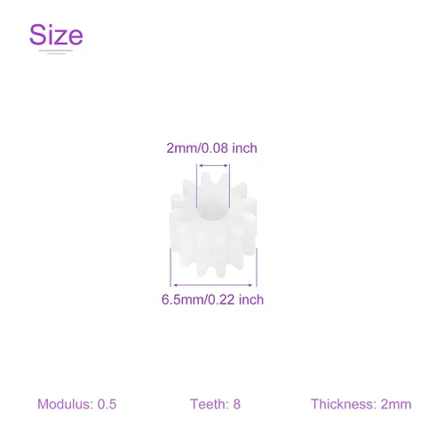 Vista 3 de DMiotech Paquete de 10 engranajes de plástico de 8 dientes, modelo 082A, engranajes helicoidales de plástico para objetos de manualidades