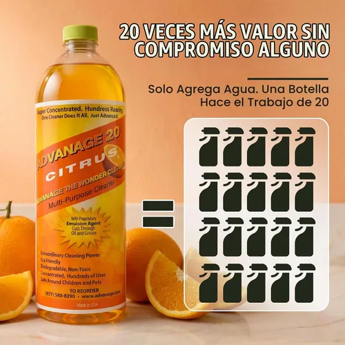 Vista 2 de ADVANAGE 20X limpiador multiuso citrus, fabricante directo, ¡20X es nuestra fórmula más nueva!