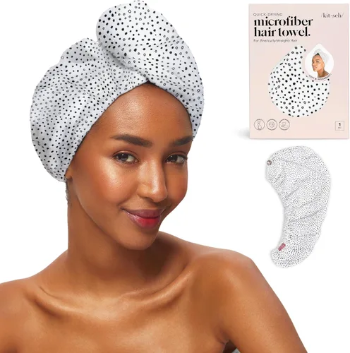 Vista 13 de Kitsch Toalla Envolvente de Microfibra para el Cabello para Mujeres - Toalla de Secado de Cabello Súper Absorbente - Secado Rápido