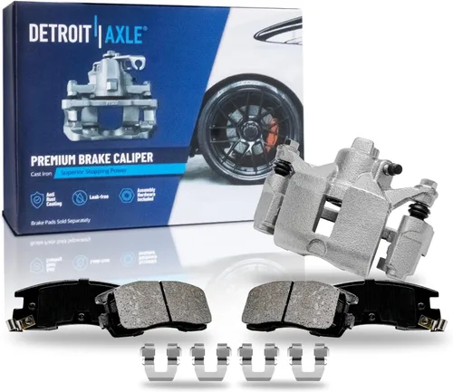 Vista 29 de Detroit Axle - Pastillas de freno de cerámica delanteras Reemplazo de pinza de freno derecha para Dodge Ram 1500 Dakota, Ram 1500 Classic - Juego
