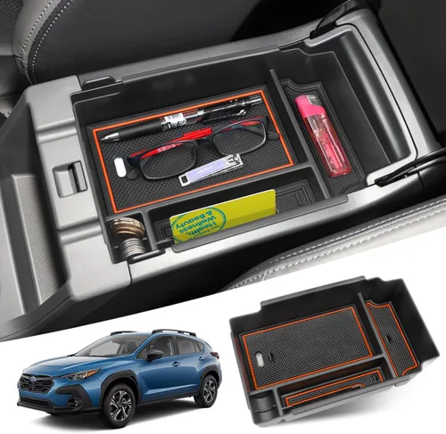 Vista 7 de Organizador de consola central MOCHENT para accesorios Subaru Crosstrek 2024 2025 2026 y bandeja de consola Subaru Impreza 2024-2026, accesorios