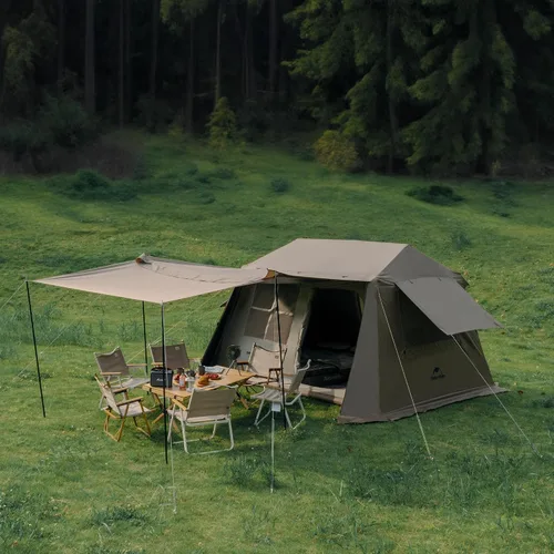 Vista 8 de Naturehike Village Tienda de Campaña Instantánea, Tienda de Campaña para 4 Personas y 8 Personas con Toldo Completo, Tiendas de Campaña Impermeables