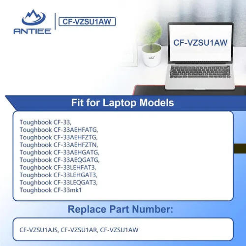 Vista 3 de ANTIEE CF-VZSU1AW - Batería de repuesto para Panasonic Toughbook CF-33, Toughbook CF-33AEHFATG, Toughbook CF-33AEQGATG, Toughbook CF-33mk1 Series