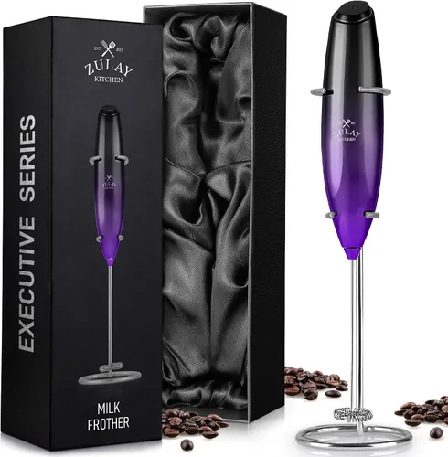 Vista 295 de Zulay Milk Boss Espumador de leche potente manual, hace espuma para latte, batidor para mezclar bebidas, café, miniespumador para capuchino, frappé
