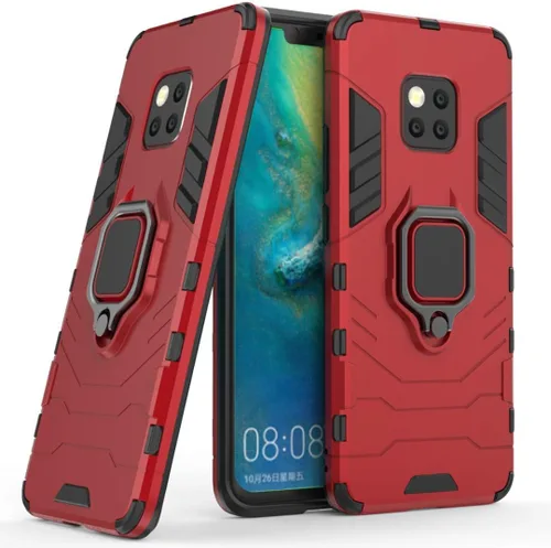 Vista 7 de Compatible con Huawei Mate20 Pro, funda de metal con anillo de agarre a prueba de golpes (funciona con soporte magnético para automóvil), funda Negro