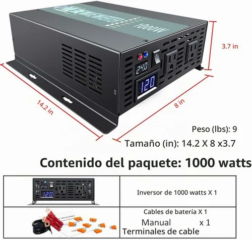 Vista 7 de WZRELB RBP100024VCRT 1000W 24V 120V Inversor de energía solar de onda sinusoidal pura con interruptor de control remoto
