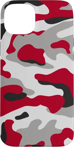 Vista 9 de red camo Print red and Black Camoflage Pattern Phone Case for iPhone 17