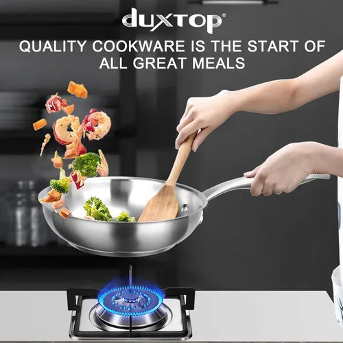 Vista 7 de duxtop Sartén de acero inoxidable, sartén de inducción de 8 pulgadas