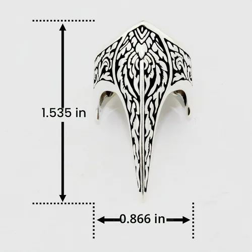Vista 5 de Fang Gothic Biker Retro Genuino Sólido 925 Stelring Plata Turca Hecho a Mano Lujo Anillo Pulgar Hombre