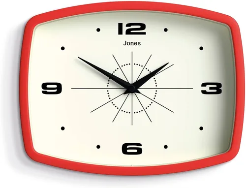 Vista 10 de JONES CLOCKS® Reloj de pared de película Reloj retro rectangular 10 Negro
