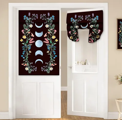 Vista 59 de Cortinas de puerta negras y rojas para ventanas de puerta, estampado de leopardo y cebra, cortinas de ventana para puerta de vidrio francesa