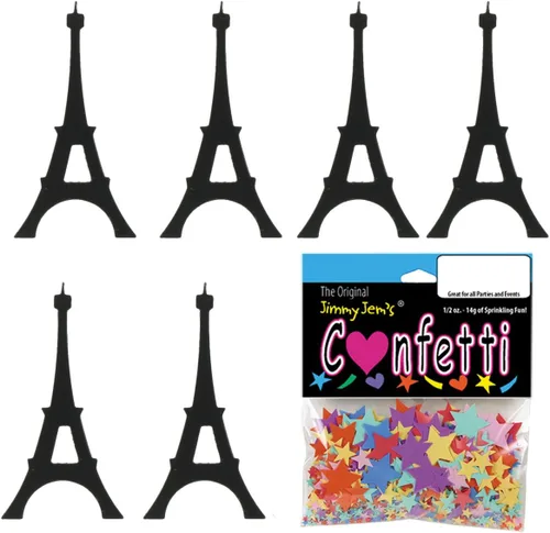 Vista 3 de Confeti Torre Eiffel Negro - Paquete al por menor #9278 QS0