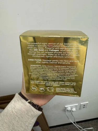 Vista 8 de Clear Beauty Crema de noche de oro de 24 quilates y colágeno, hidratante facial reafirmante y ultrahidratante, restaura la piel suave y de aspecto