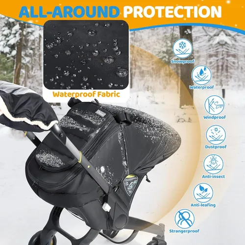 Vista 2 de IvyWind Funda de asiento de automóvil de invierno para bebé, funda universal para asiento de automóvil para bebés con ventana de malla transpirable