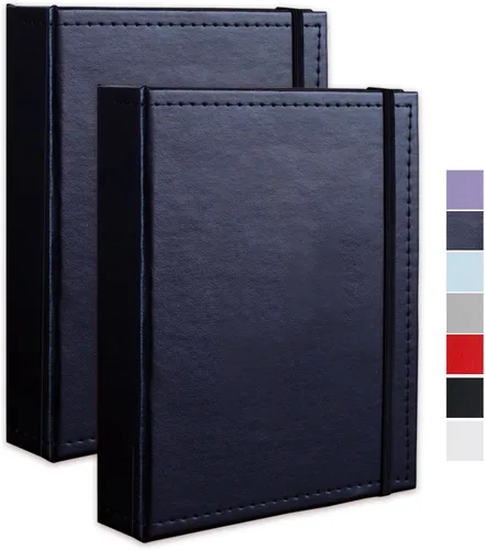 Vista 30 de Álbum de fotos pequeño de 4 x 6 pulgadas, 100 bolsillos con espacio de escritura, cubierta de cuero, libro de fotos con capacidad para fotos de 4 x