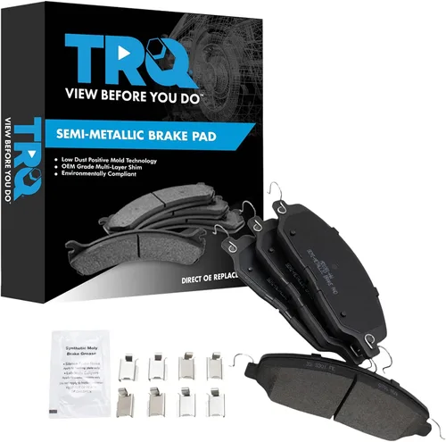 Vista 54 de TRQ Pastillas de freno delanteras semi metálicas compatibles con Ford Expedition 2018-2021 F-150 2018-2020 Lincoln Navigator 2018-2022