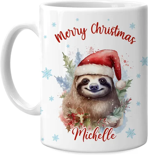 Vista 51 de Hyturtle Regalos personalizados para amantes de los osos – Taza de café de cerámica con nombre personalizado de oso con sombrero de Papá Noel