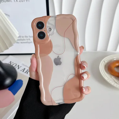 Vista 63 de DEFBSC Funda para iPhone 15 con bonito diseño ondulado, color negro