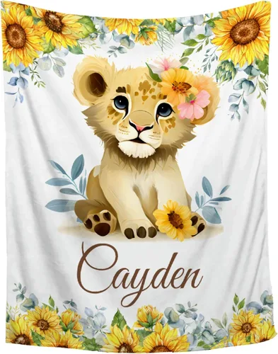 Vista 40 de Manta de bebé personalizada con ciervos florales, manta personalizada de ciervos con nombre para bebé, manta de recepción personalizada de ciervos
