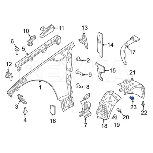 Vista 6 de Rexka 20 clips de retención para guardabarros contra salpicaduras ANR2224 para Land Rover Defender 110 90 Discovery Freelander LR3 LR4 Range Rover