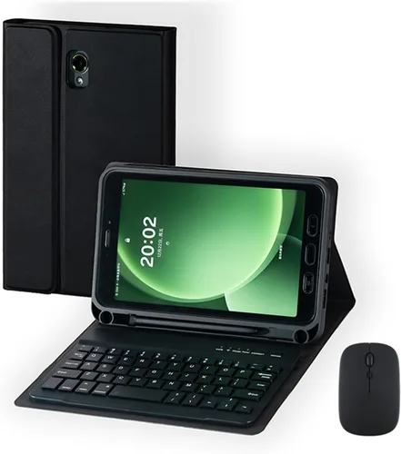 Vista 2 de Funda inalámbrica con teclado Bluetooth para Samsung Galaxy Tab Active 3/Active 5 (SM-X300/X306B/T570/T575N) con soporte para bolígrafo integrado