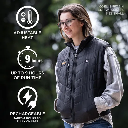 Vista 2 de Ergodyne Chaleco térmico recargable unisex para adultos con batería