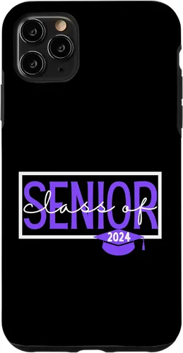 Vista 13 de iPhone 16 Seniors Class of 2024 Colors Purple and White Case
