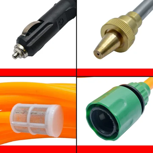 Vista 6 de MASO Bomba de energía para lavadora a presión de coche, kit de lavado eléctrico de presión portátil, 12 V, 80 W, bomba de agua, boquilla