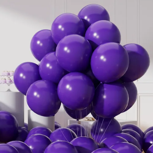 Vista 10 de AULE Globos metálicos negros de 12 pulgadas, 50 globos de látex negros, helio cromado, globo grueso brillante, decoración perfecta para fiesta