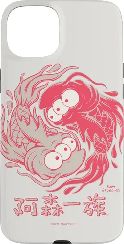 Vista 9 de Funda blanca japonesa para iPhone 16 Los Simpsons Koi Blinky Yin Yang